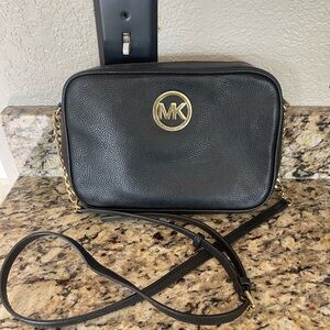 Michael Kors Black Leather Shoulder Bag